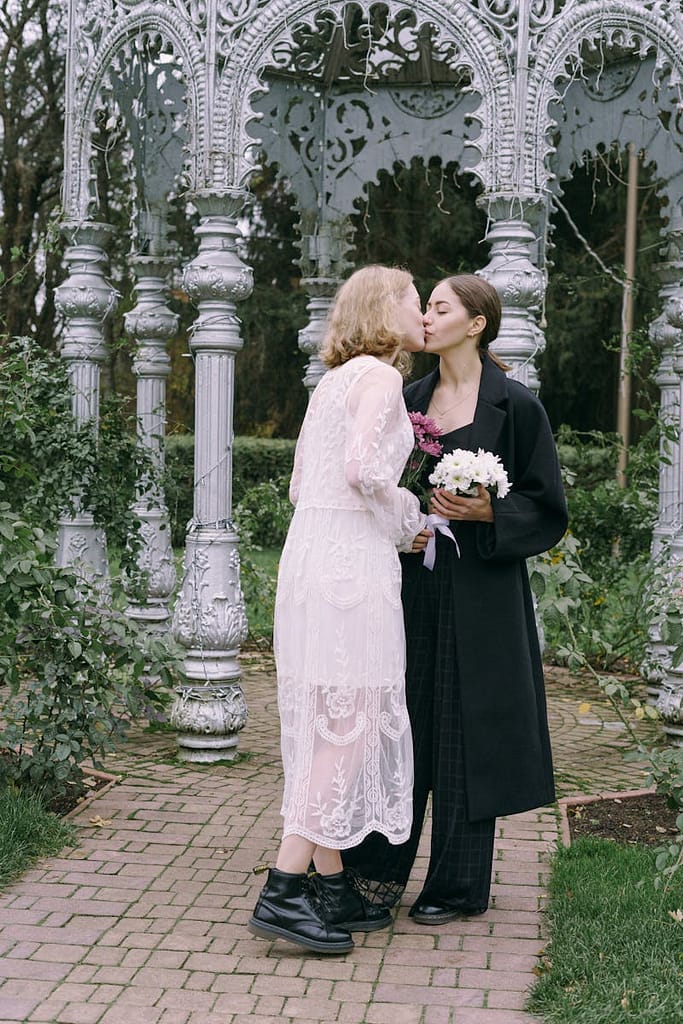 A Romantic Couple Kissing