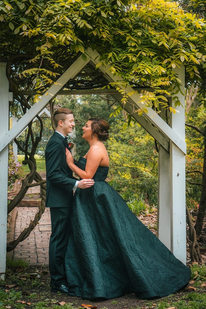 bridge and groom facing each other