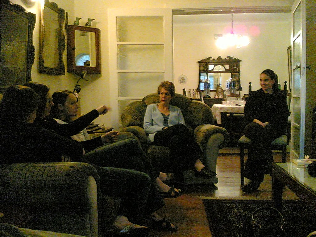 family chatting in their lounge